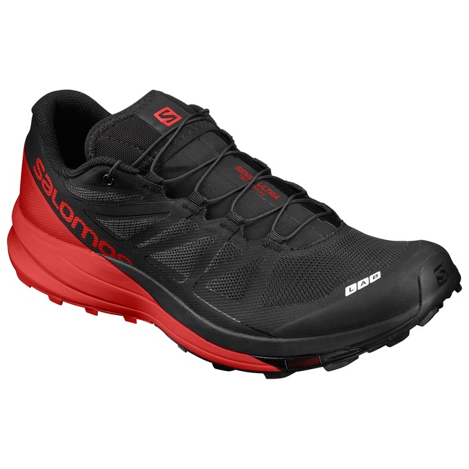 Salomon Singapore Mens Trail Running Shoes - S/LAB SENSE ULTRA Black/Red | 67580-YTJP